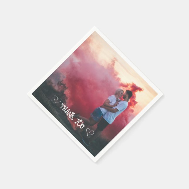 Papel Guardanapo de tipografia de foto personalizada (Canto)