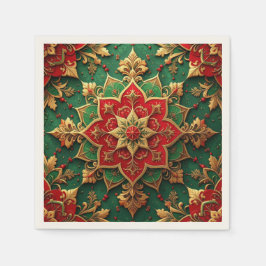 Papel Guardanapo Decorativo de Festa Verde Vermelho