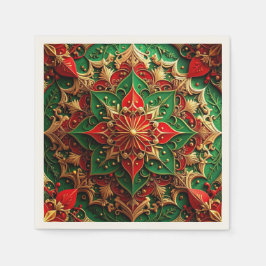 Papel Guardanapo Decorativo de Festa Verde Vermelho