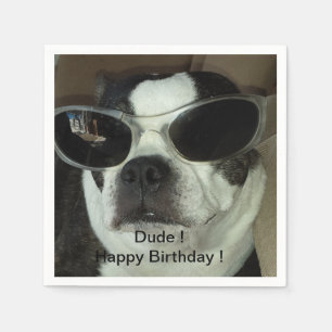 Papel Guardanapo do aniversário de Boston Terrier