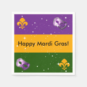Papel Guardanapo do carnaval com máscara e flor de lis