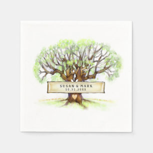 Papel Guardanapo do casamento - a árvore de amor