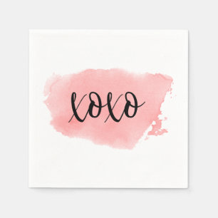 Papel Guardanapo do cocktail da aguarela de XOXO
