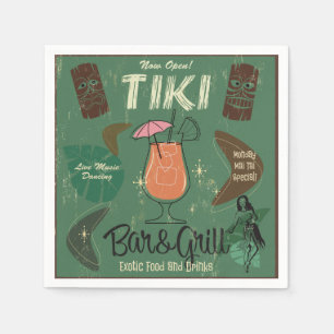 Papel Guardanapo do cocktail de Tiki Bar&Grill