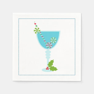 Papel Guardanapo do cocktail do Natal com azeitona de
