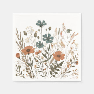 Papel Guardanapo floral de papel, flores silvestres