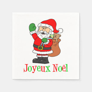Papel Guardanapo franceses do Natal do papai noel de