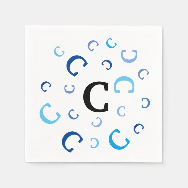 Papel guardanapo - Letras embaralhadas em azul (Frente)