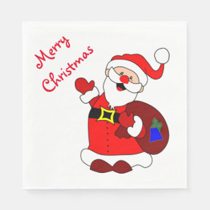 Papel Guardanapo padrão branco do Natal/papai noel de
