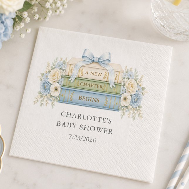 Papel Guardanapo para Chá de Bebê Blue Storybook (Criador carregado)