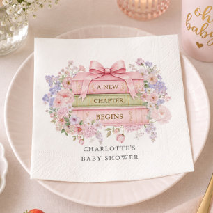 Papel Guardanapo para Chá de Bebê Um Novo Capítulo Começ