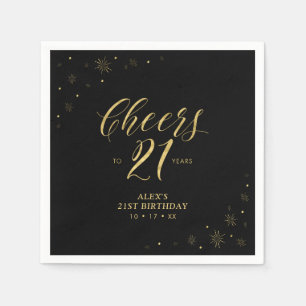 Papel Guardanapo para Festa de Aniversário de 21 anos co