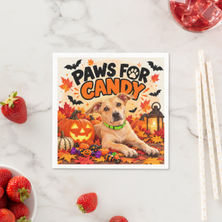 Papel Guardanapo para Festa de Cachorro no Halloween Paw