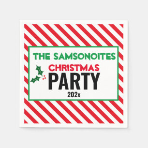 Papel Guardanapo personalizado da festa de Natal Holly C