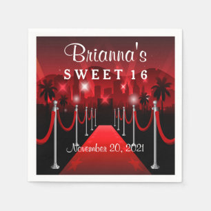 Papel Guardanapo personalizado do doce 16 de Hollywood