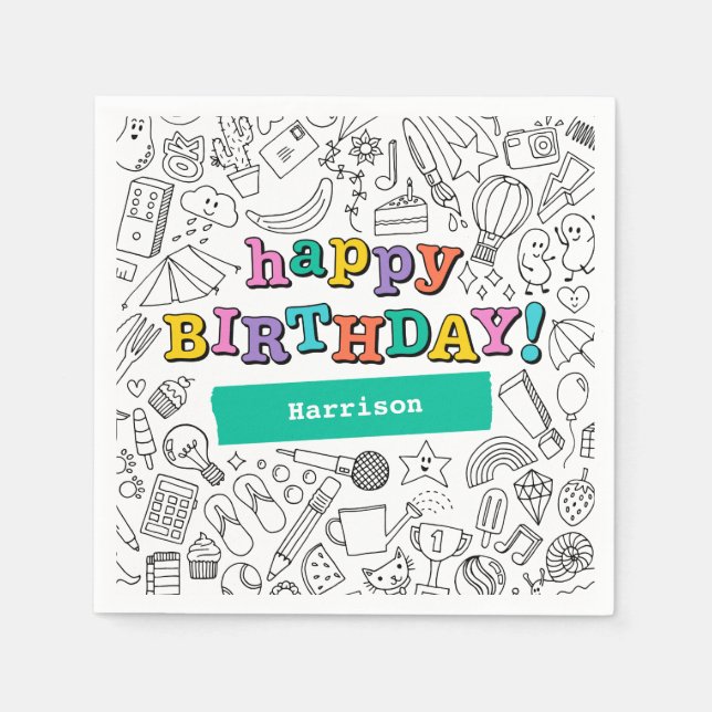 Papel guardanapo personalizável de coloração legal (Frente)