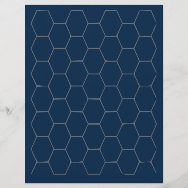 Papel hexagonal azul (Frente)