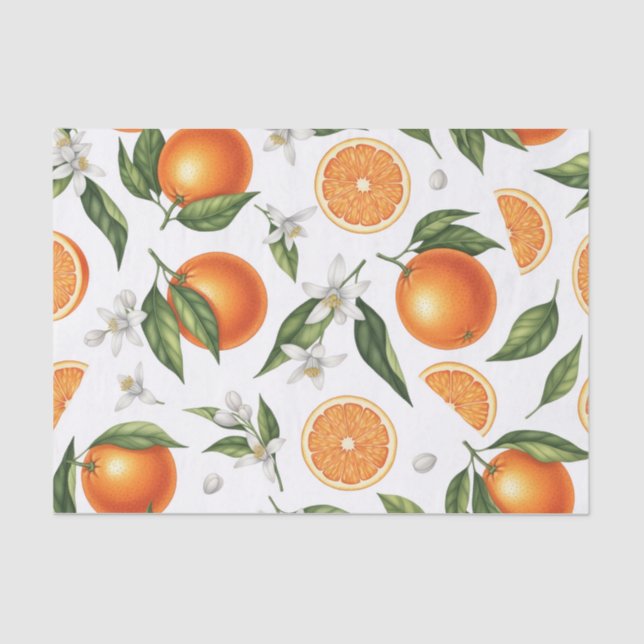 Papel Higiênico com Estampa Botânica de Laranja em (Frente )
