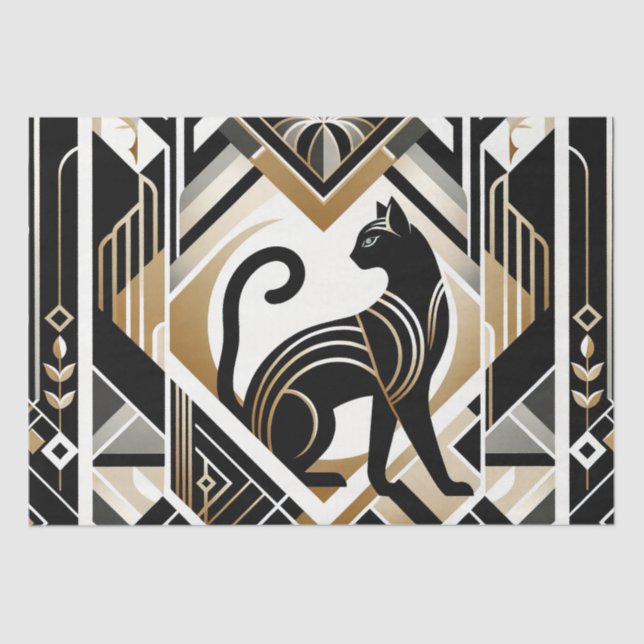 Papel Higiênico Decorativo de Gato Abstrato Modern (Frente )