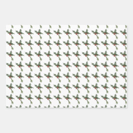 Papel Holly para presentes e presentes