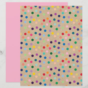 Papel Kraft Marrom Falso com Bolinhas Funky para Á