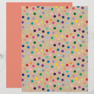 Papel Kraft Marrom Falso com Bolinhas Funky para S