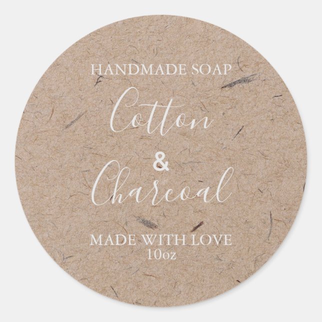 Papel Kraft Rustic Rústico de Etiqueta de Sabão Pe (Frente)