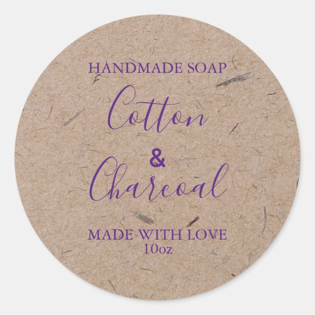 Papel Kraft Rustic Rústico de Etiqueta de Sabão Pe (Frente)