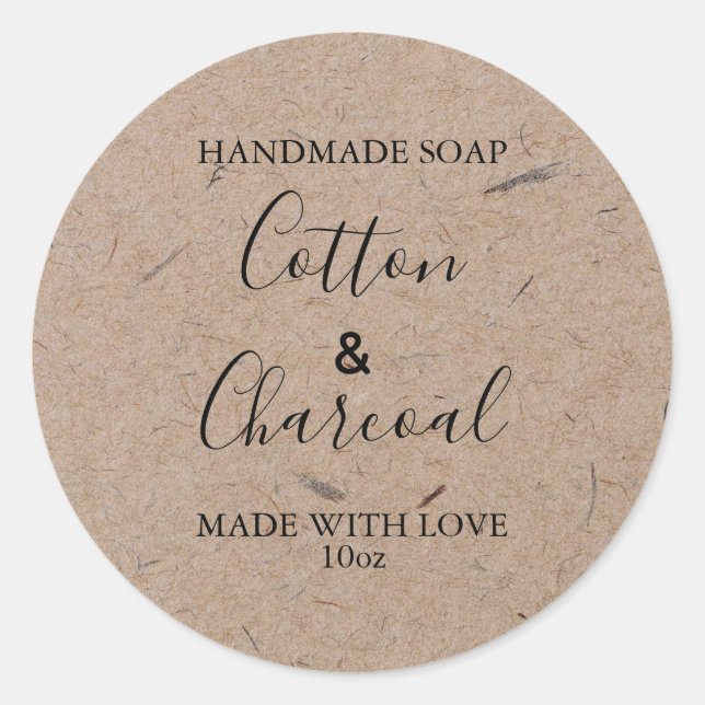 Papel Kraft Rustic Rústico de Etiqueta de Sabão Pe (Frente)