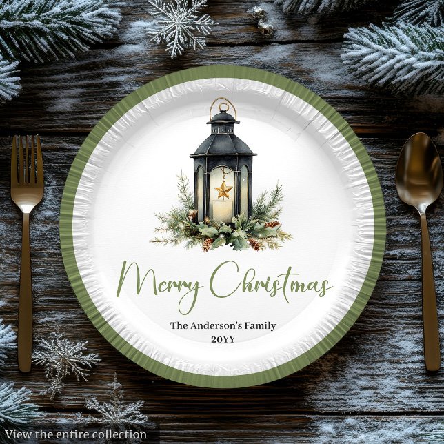 Papel Lâmpada de Natal Boêmio Terroso em Prato Rústico (Earthy Bohemian Christmas Lantern in Rustic Plate

)