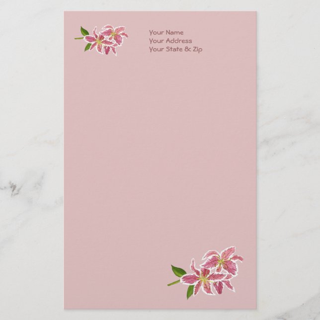 Papel Lily Personalizado (Frente)
