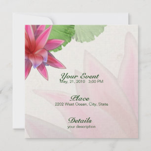 Papel Linn de Convite Lótus Rosa 5,25 x 5,25
