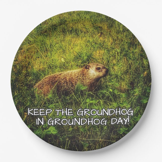 Papel Mantenha o Groundhog em prato de Groundhog (Frente)