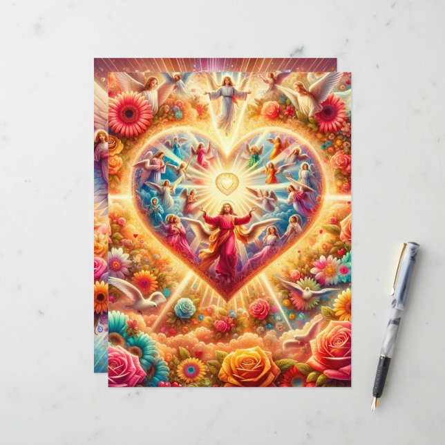 Papel-manual para Namorados Cristãos Coloridos (Frente/Verso In Situ)