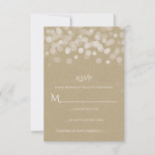 Papel Marrom Simples RSVP de Casamento Rústico