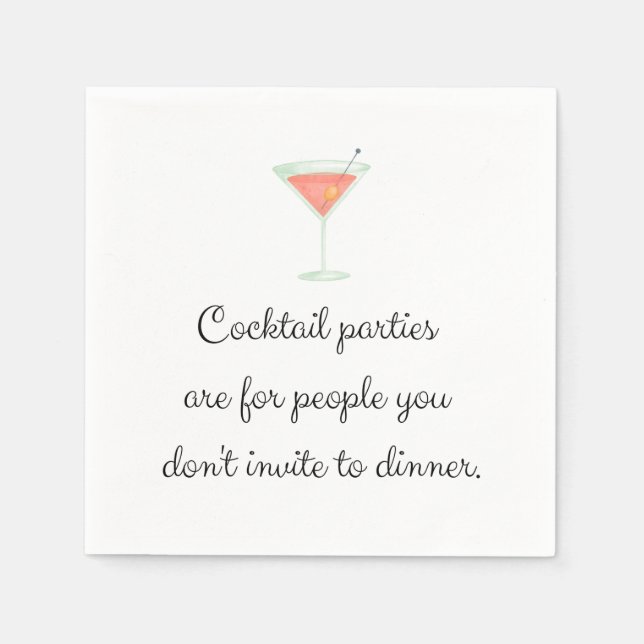 Papel Martini branco de guardanapo engraçado do coquetel (Frente)