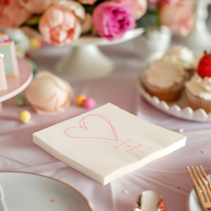 Papel Menino rosa moderno, guardanapo de casamento