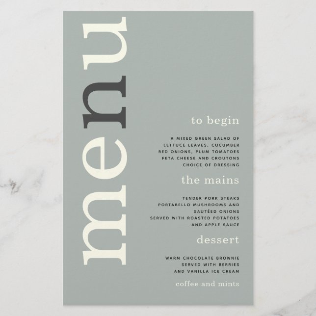 PAPEL | Menu de Casamento com Tipografia Marfim Si (Frente)