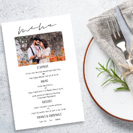 PAPEL | Menu de Casamento de Fotos de Script Moder