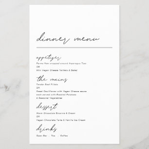 PAPEL Menu Janto de Ocasião de Script Simples