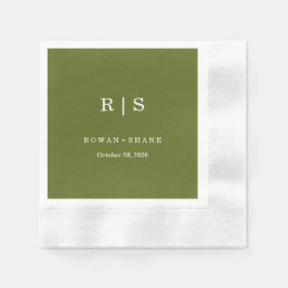 Papel Minimalista e Chic | Guardanapo de casamento verde
