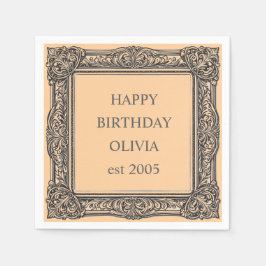 Papel Moldura de rolo personalizada vitoriana Guardanapo