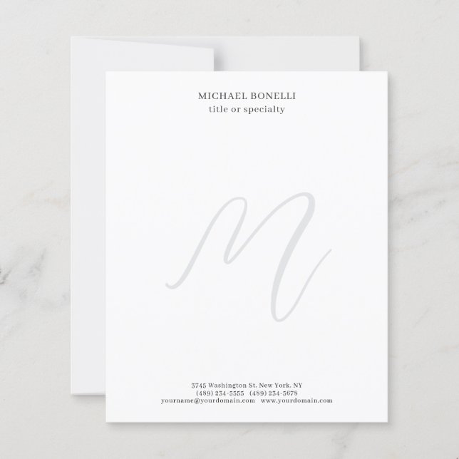 Papel Monogramado Minimalista Profissional Simples (Frente)