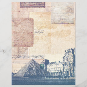 Papel no Scrapbook do Diário da Viagens vintage e