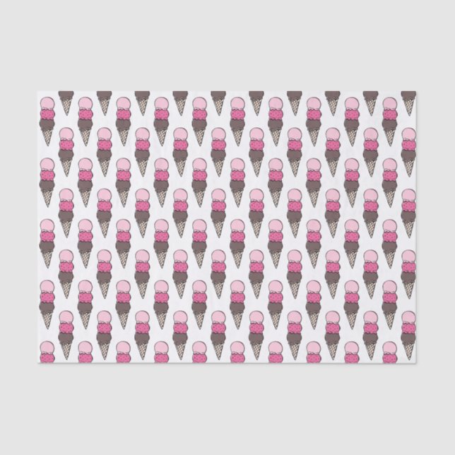 Papel no Tecido da Festa de aniversário do sorvete (Frente )