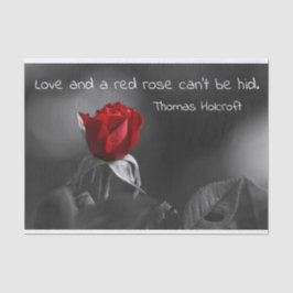 Papel no tecido da rosa vermelha