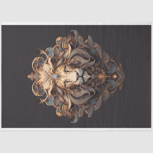 Papel no Tecido do Retrato Lion (Frente )