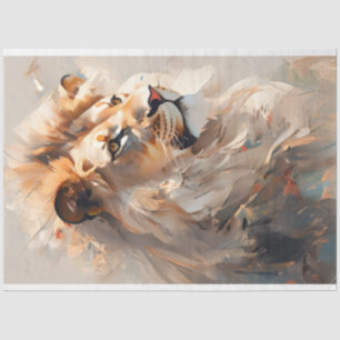 Papel no Tecido do Retrato Lion