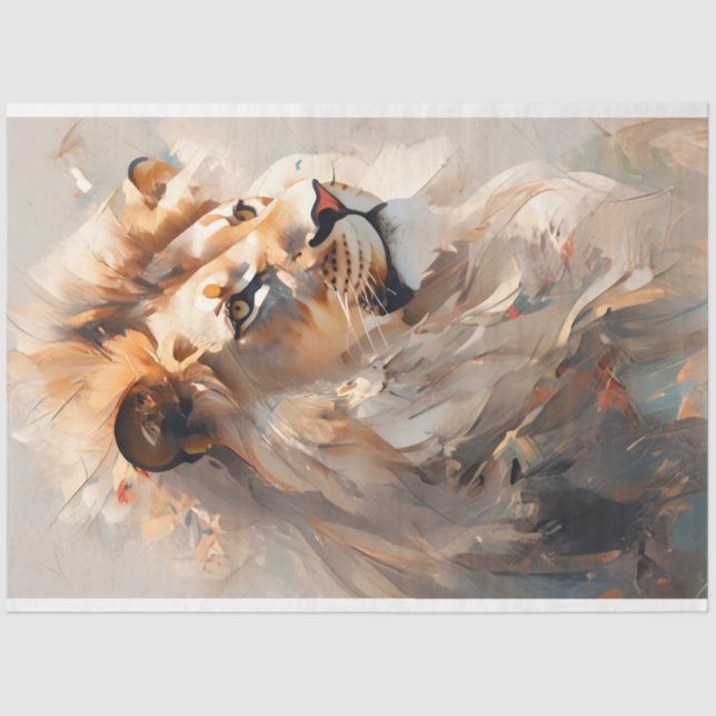 Papel no Tecido do Retrato Lion (Frente )