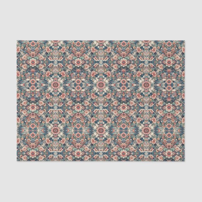 Papel no Tecido Padrão da Flor (Frente )